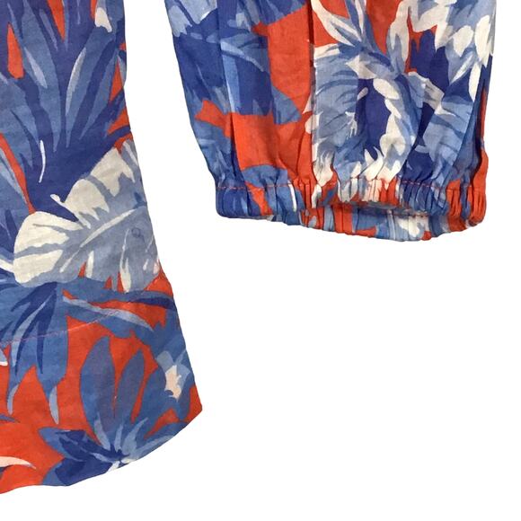 J. Crew Womens Top Ratti Rio Floral Popover Blue Red Fern Print Shirt sz XXS NWT - Picture 10 of 11